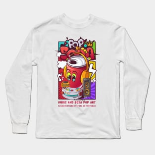 Soda can cartoon character pop art concept Long Sleeve T-Shirt